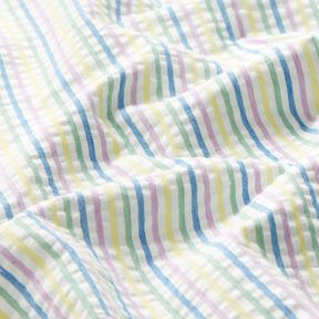 Seersucker Coton Mélange de rayures – blanc, 