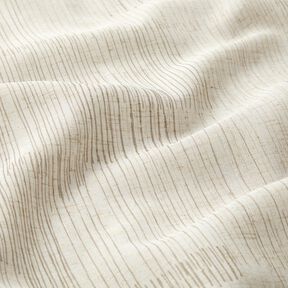 Tissu pour voilages Mélange lin Rayures irrégulières  – beige foncé/nature, 