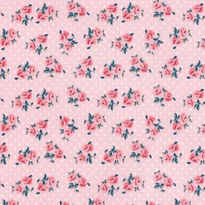Tissu en coton cretonne Petites roses – rose, 