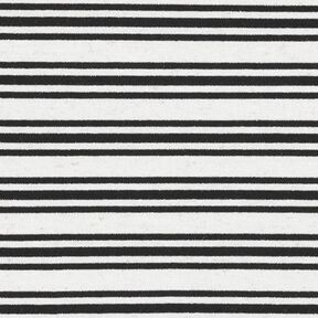 Jersey viscose Rayures pailletées irrégulières – écru/noir, 