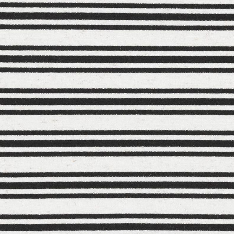 Jersey viscose Rayures pailletées irrégulières – écru/noir,  image number 1