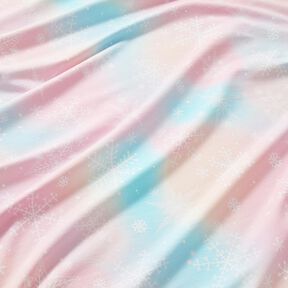 Jersey coton Flocons de neige dégradé aquarelle | Glitzerpüppi – bleu glacier/rosé, 