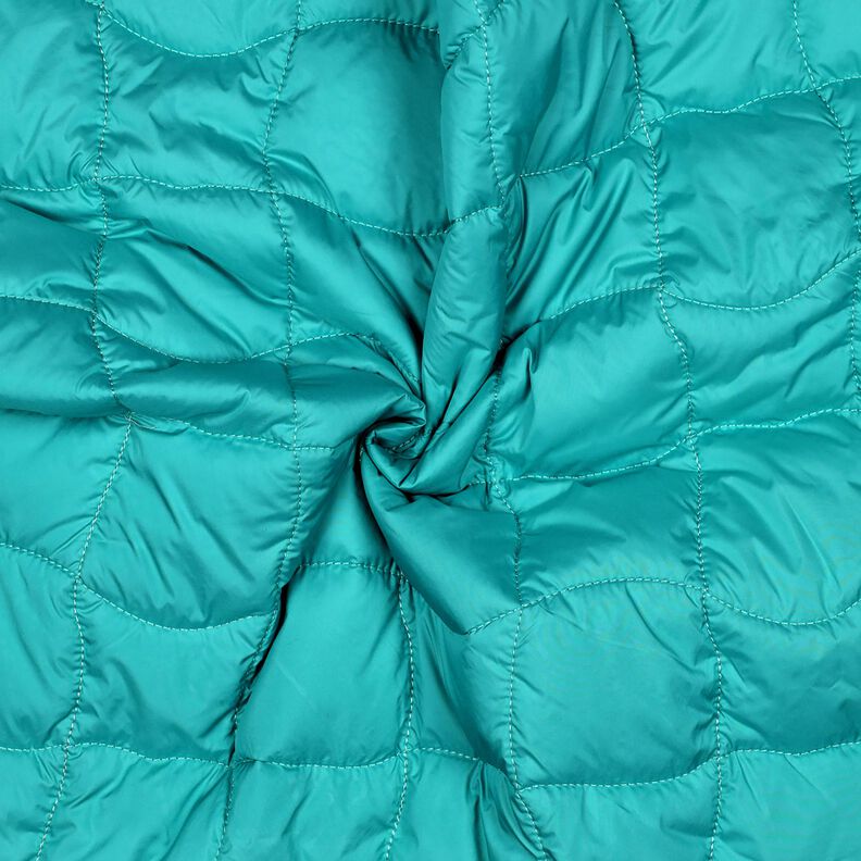 Tissu matelassé Carrés ondulants – bleu aqua/pourpre,  image number 3