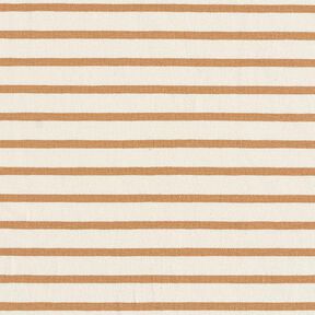 Jersey de coton Rayures fines et larges – crème/cannelle, 