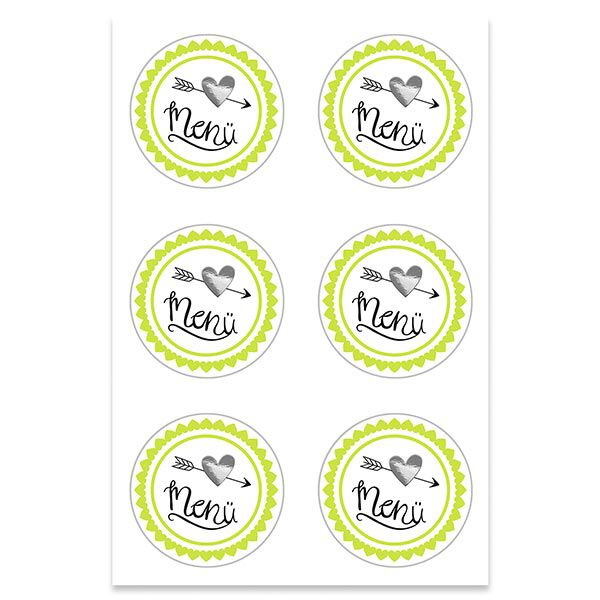 Set d'autocollants menu mariage Ø 4,8 cm [ 24 Pièces ] – écru/vert,  image number 3