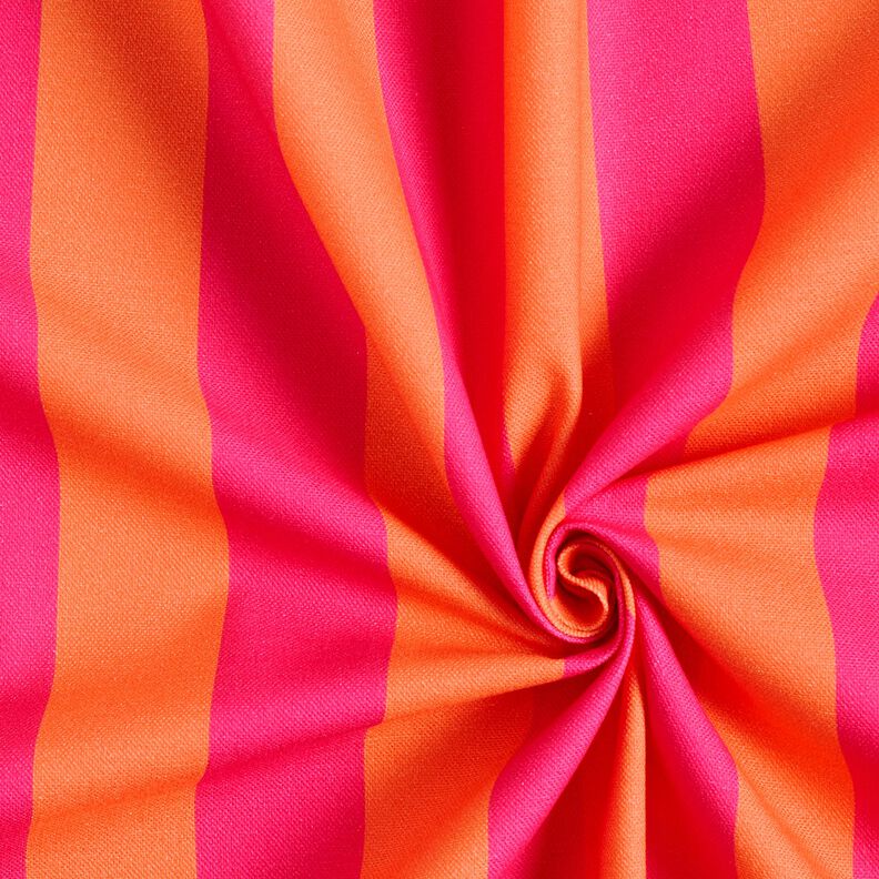 Tissu de décoration Semi-panama Grandes rayures – rose intense/orange,  image number 3