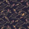 Tissu viscose Oiseaux Art Déco – bleu nuit/sable,  thumbnail number 1