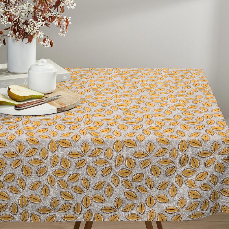 Tissu en coton Cretonne Feuilles artistiques – jaune curry,  image number 8