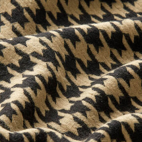 Tissu pour manteau en coton mélangé Pied de poule – noir/anémone, 