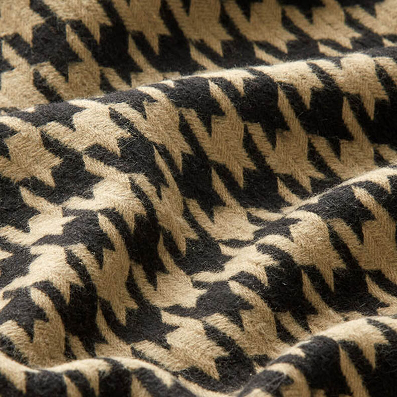 Tissu pour manteau en coton mélangé Pied de poule – noir/anémone,  image number 2