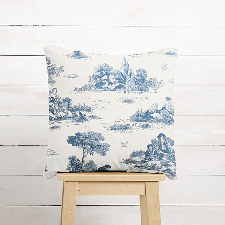 Tissu de décoration Semi-panama Berger – bleu jean/écru,  image number 8