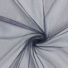 Tissu tulle scintillant – bleu marine/argent, 