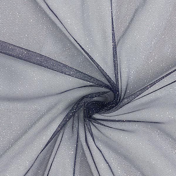 Tissu tulle scintillant – bleu marine/argent,  image number 1