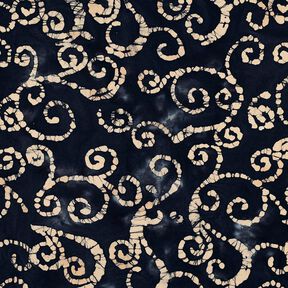 Tissu en coton Kringel batik – bleu noir/sable, 