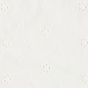 Dentelle brodée Fleurs aux bords festonnés – blanc, 