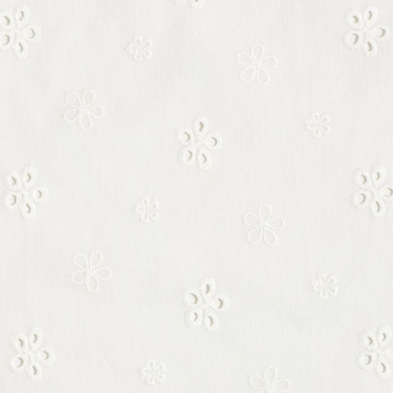Dentelle brodée Fleurs aux bords festonnés – blanc,  image number 1