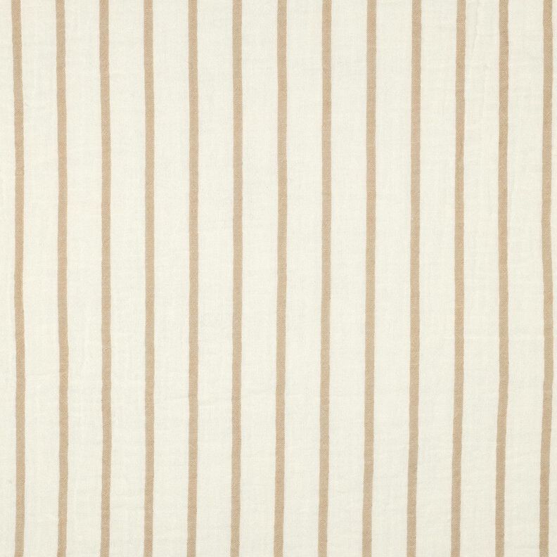 Tissu double gaze de coton garngefärbte Streifen  | Poppy Fabrics – amande/écru,  image number 1