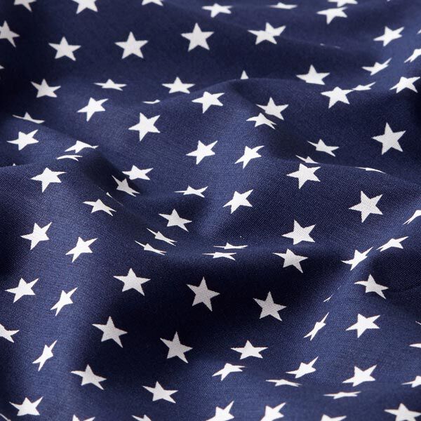 Popeline coton Moyens étoiles – bleu marine/blanc,  image number 2