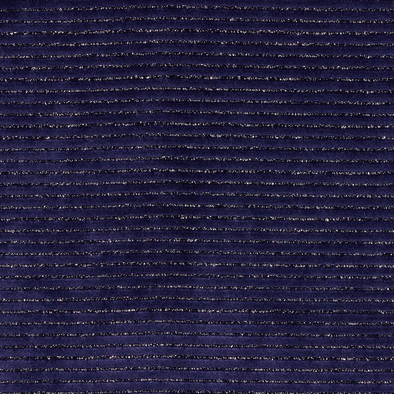 Tissu Nicki Rayures pailletées – bleu marine/argent métallisé, image number 1