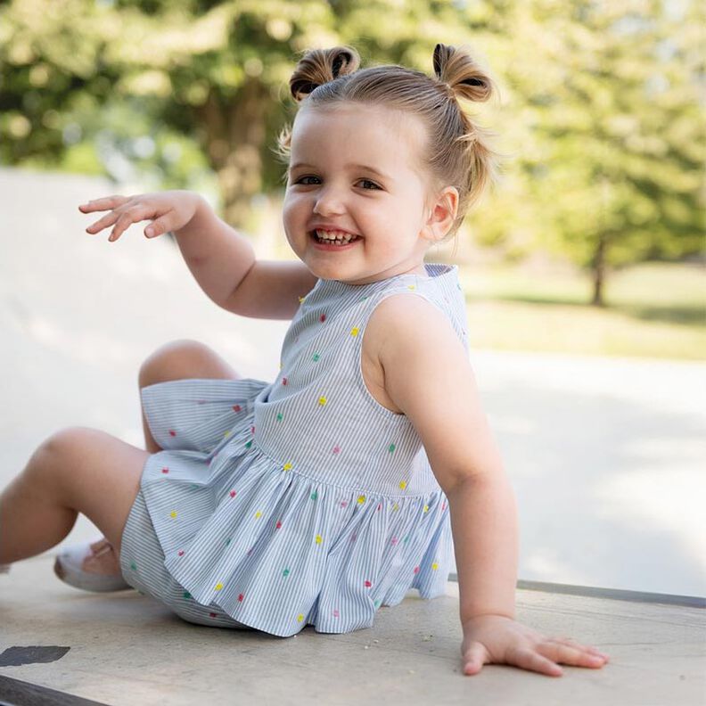 Batiste de coton fin Dobby et rayures | Poppy Fabrics – bleu clair/blanc,  image number 6