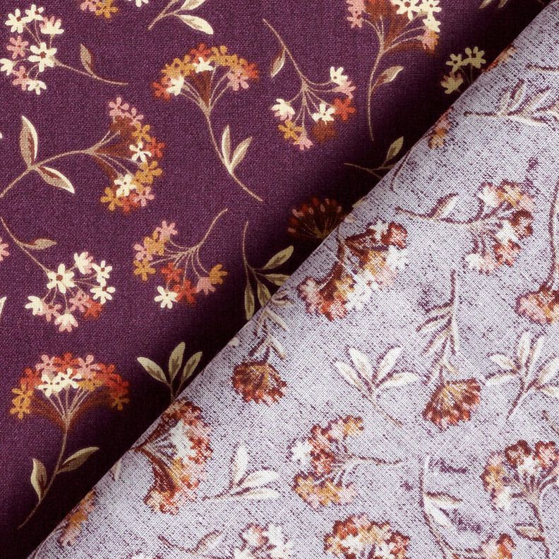 Tissu en coton Cretonne Fleurs délicates – raisin,  image number 4