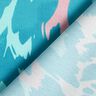 Crêpe satin pétales abstraits – turquoise/crème,  thumbnail number 4