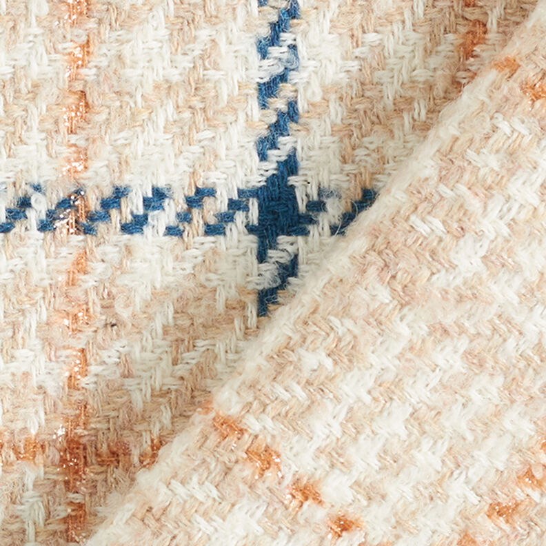 Tissu pour manteau Carreaux & pied-de-poule – blanc/beige clair,  image number 4