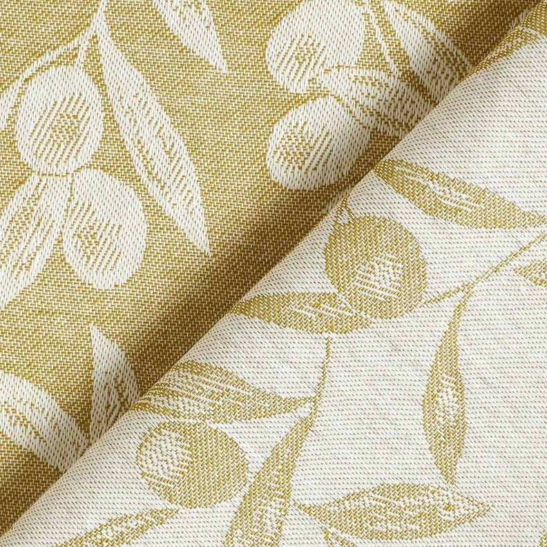 Coton enduit Jacquard tissu enduit motif olives – jaune olive/beige clair,  image number 4