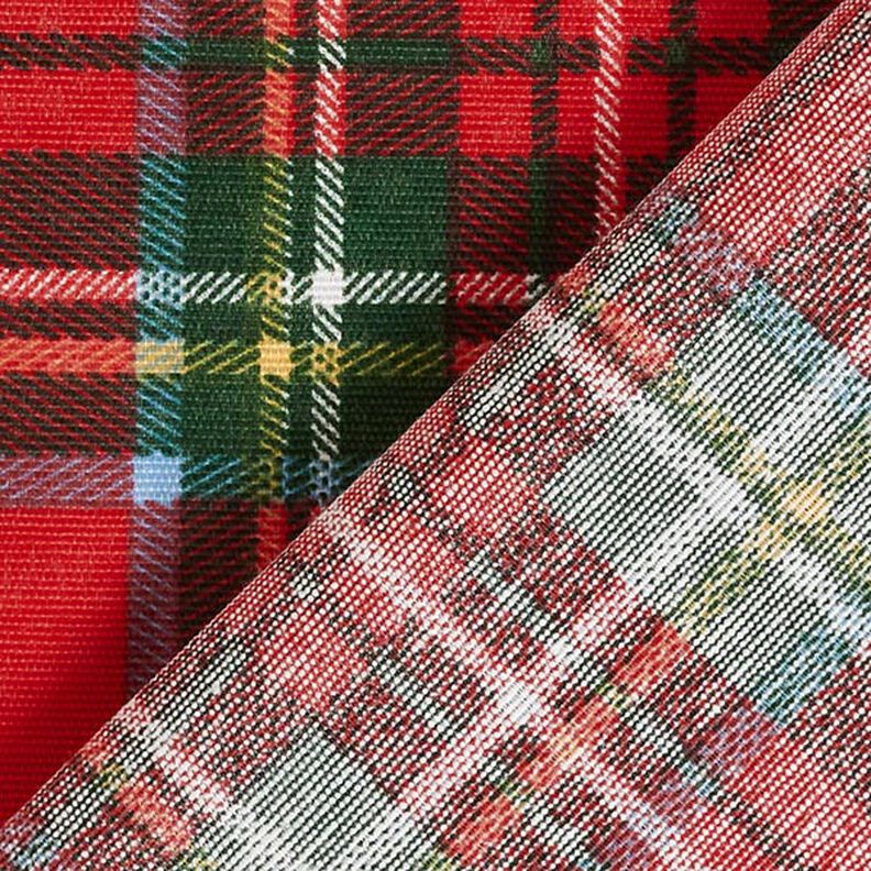 Tissu de décoration Canvas Carreaux écossais – rouge/vert sapin,  image number 4