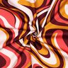 Satin de coton Vagues rétro | Poppy Fabrics – rouge bordeaux/jaune curry,  thumbnail number 3