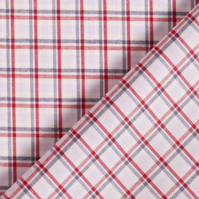 Tissu pour chemise à carreaux décalés – blanc/bleu marine, image number 4