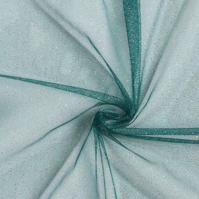Tissu tulle scintillant – pétrole/or, 