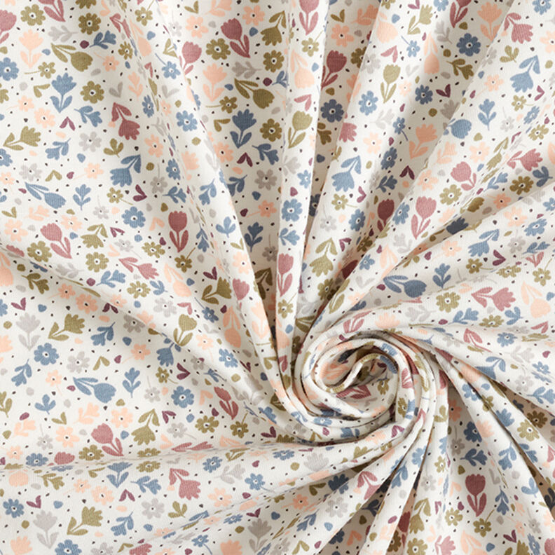 Jersey coton Jolies fleurs – écru, image number 3