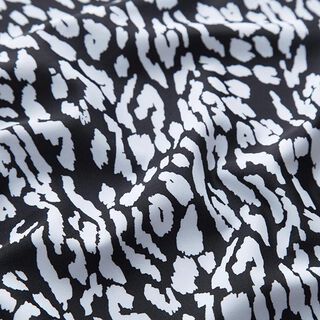 Tissu pour maillot de bain motif léopard – blanc/noir, 
