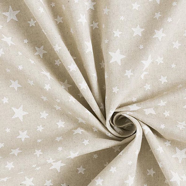 Tissu de décoration Semi-panama Étoiles – nature/blanc,  image number 3