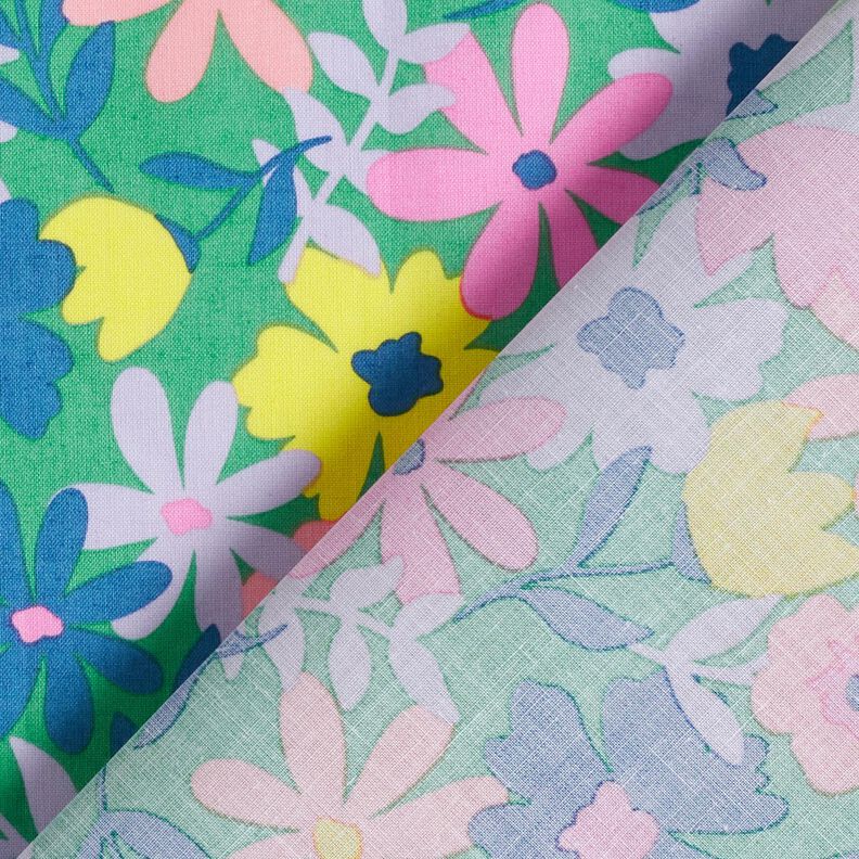 Coton enduit Pastellblumen | Poppy Fabrics – vert herbe/rose,  image number 5
