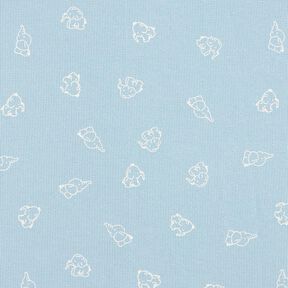 Jersey gaufré Bébés éléphants – bleu argenté, 