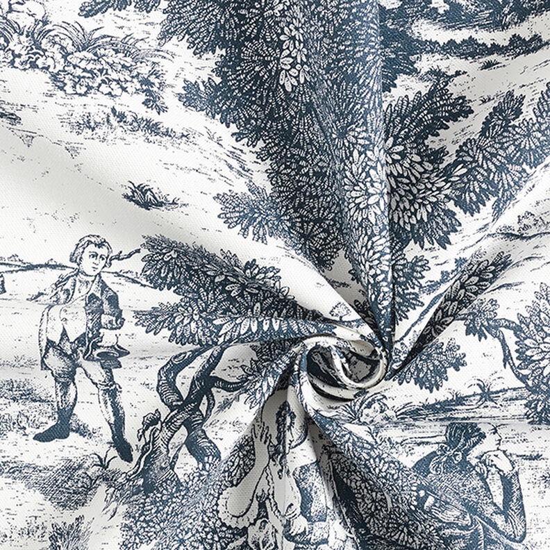 Tissu de décoration Semi-panama Toile de Jour – bleu marine/écru,  image number 3