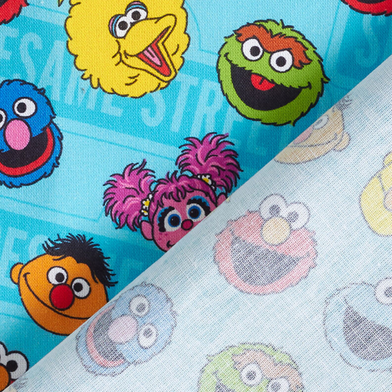 Popeline coton Tissu sous licence Rue Sésame | Sesame Workshop – turquoise,  image number 4