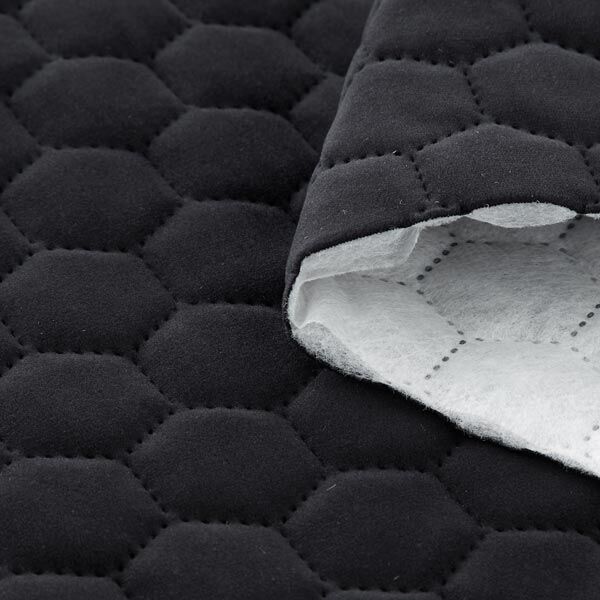 Tissu de revêtement velours matelassé nid d'abeille – noir – Échantillon,  image number 3