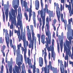 Jersey viscose Coups de pinceau – blanc/lilas bleu, 