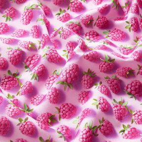 Tissu en coton Popeline framboises brillantes – violet pastel/vert pomme, 