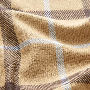 Tissu pour manteau en coton mélangé Grands carreaux – beige, 