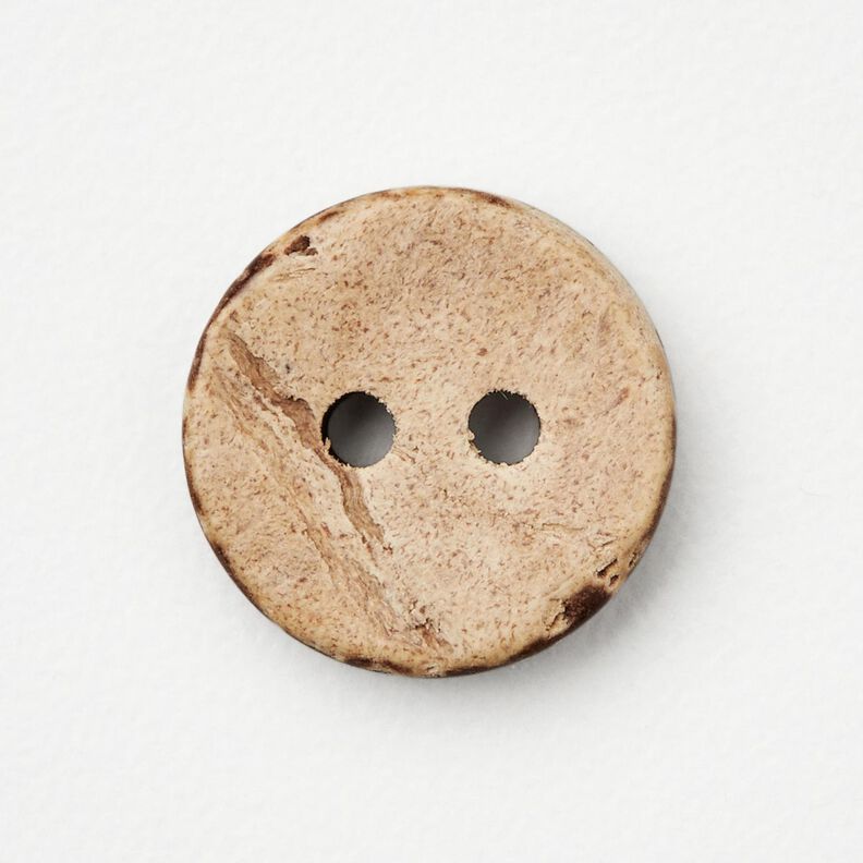 Bouton en noix de coco [Ø 13 mm] – beige/marron foncé,  image number 1