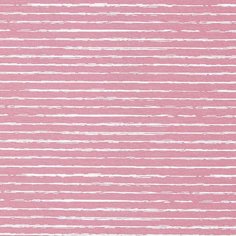 Jersey coton Bandes de gribouillage – vieux rose,  image number 1