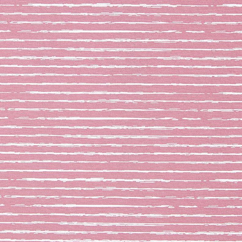 Jersey coton Bandes de gribouillage – vieux rose,  image number 1