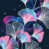 Jersey coton Ginkgo | Glitzerpüppi – bleu nuit/pourpre,  thumbnail number 6