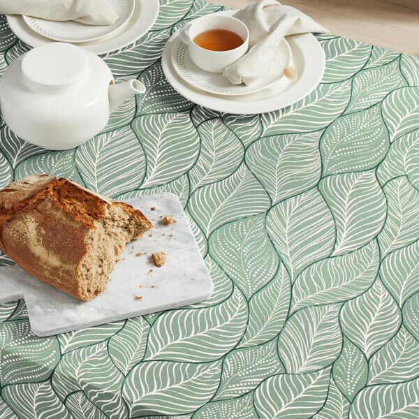 Tissu de décoration semi-panama feuilles simples – roseau, image number 9