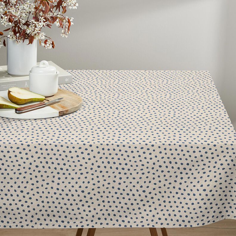 Tissu de décoration Semi-panama points éparpillés – bleu/noix de cajou, image number 7