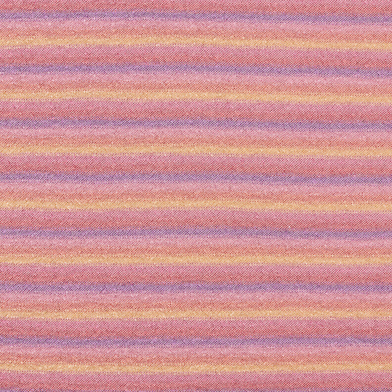 Jersey pailleté Rayures en dégradé de couleurs – rose vif,  image number 1